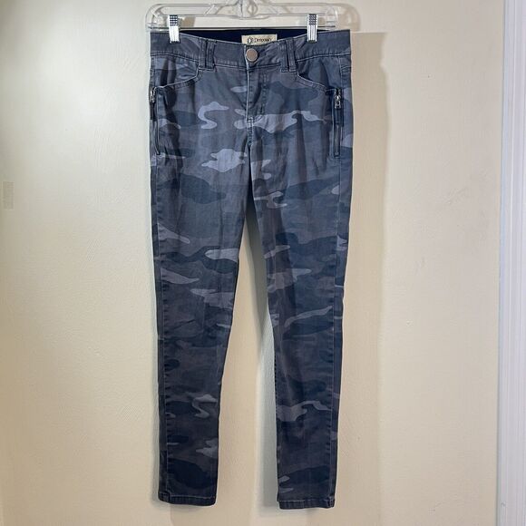 Democracy Ab Technology Womens Jeans Sz 4 Gray Camo Mid Rise Stretch Skinny - Picture 1 of 7